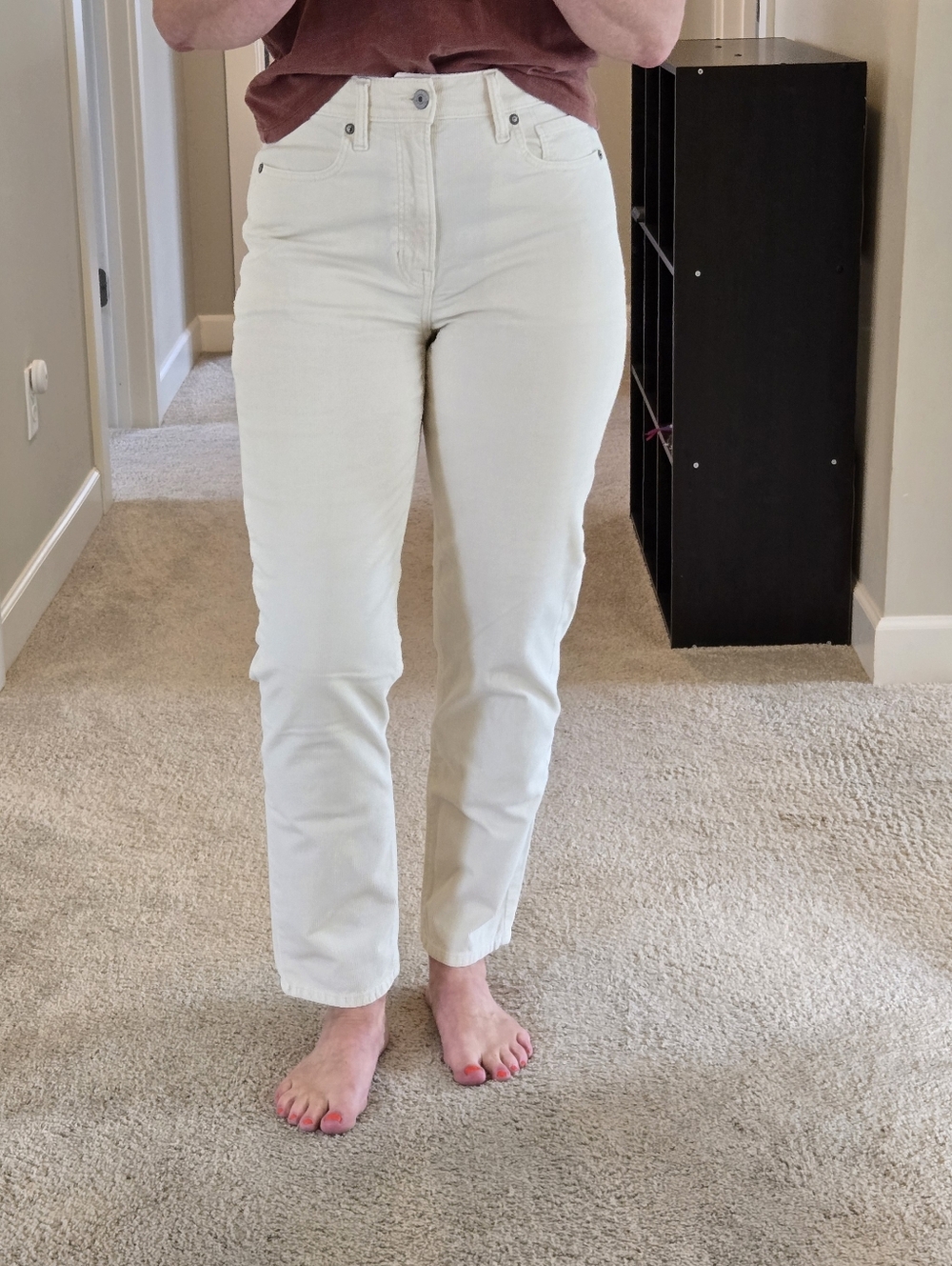 American Eagle Outfitters Cream Stretch Cordoroy Pants